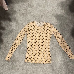 Marine Serre Round Neck moon print blouse
